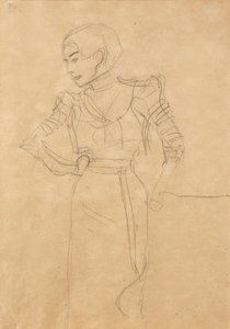 Donna in piedi accanto a una poltrona da Gustav Klimt